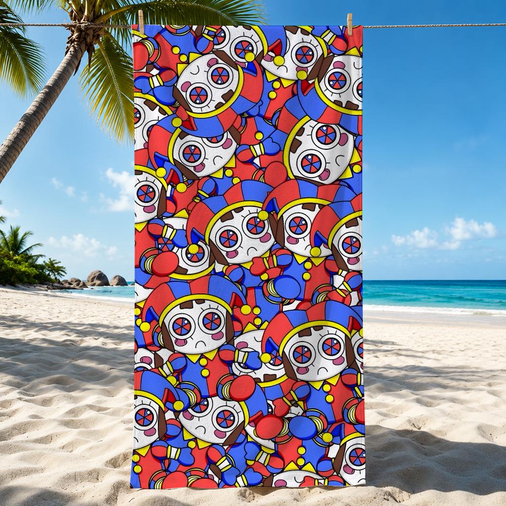 The A-Amazing D-Digital C-Circus Towel Microfiber Thin Lightweight Absorbent Quick Dry For Beach Swimming Yoga Bath Sport Travel