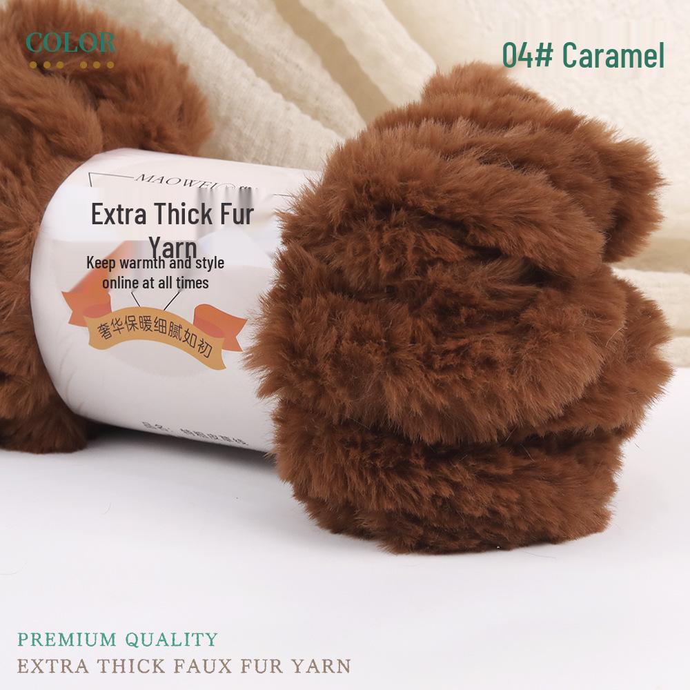 Coarse Faux Fur Yarn Ball - Long Hair Mink for DIY Knitting: Hat & Scarf Kit