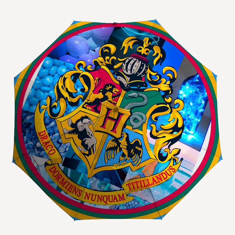 1pc Hogwarts Crest Party Decorations Umbrella with Plastic Handle,Suitable for All Seasons Travel Outdoor Multi-functional UmbrellaDCS101