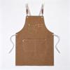 Stylish Cross-Back Waterproof Canvas Apron - Customizable for Coffee Shops, Kitchens, and Gardening