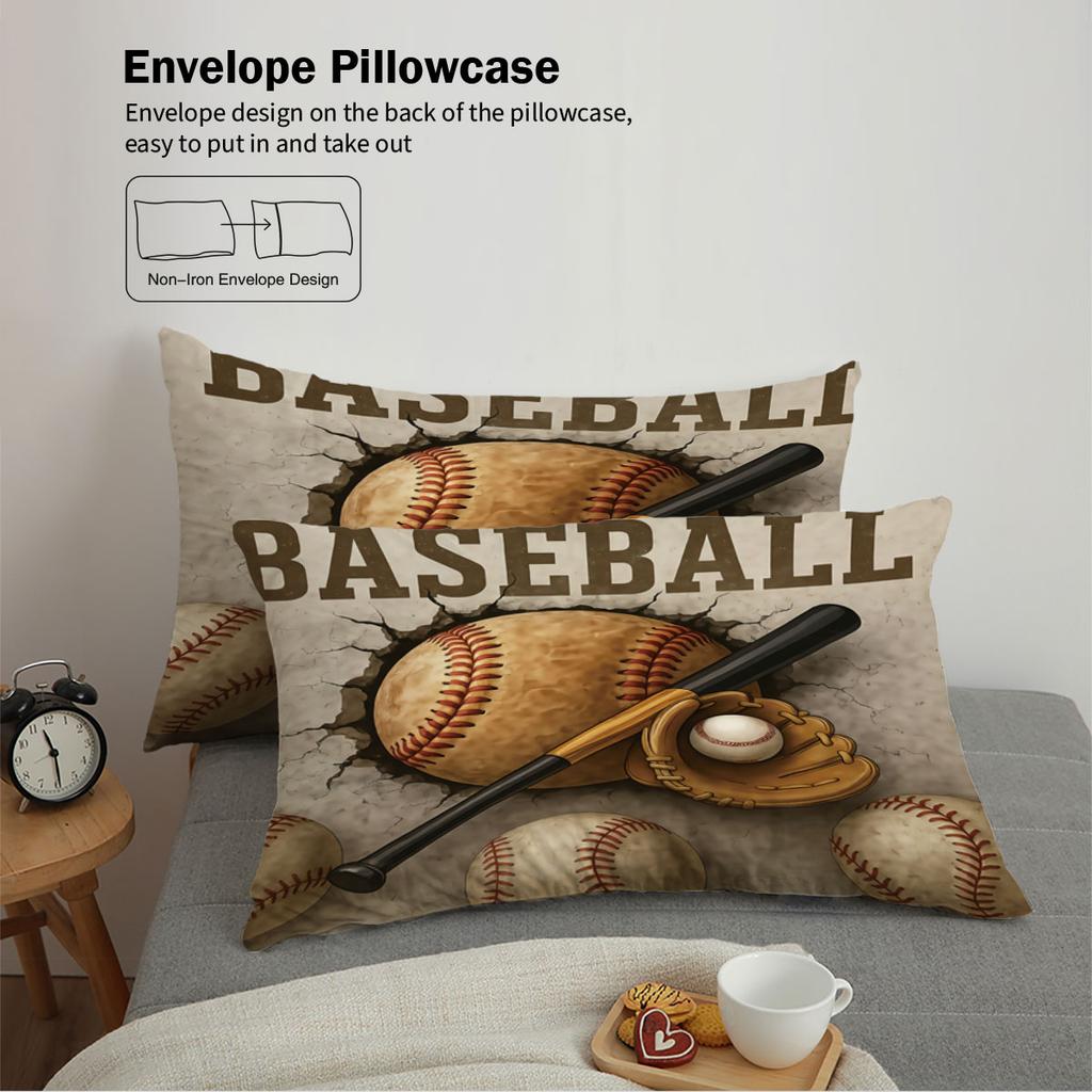3pcs Baseball pattern bedding set, for girls, teenagers and adult's bedroom, 1*quilt cover+2*pillowcase, for single bed