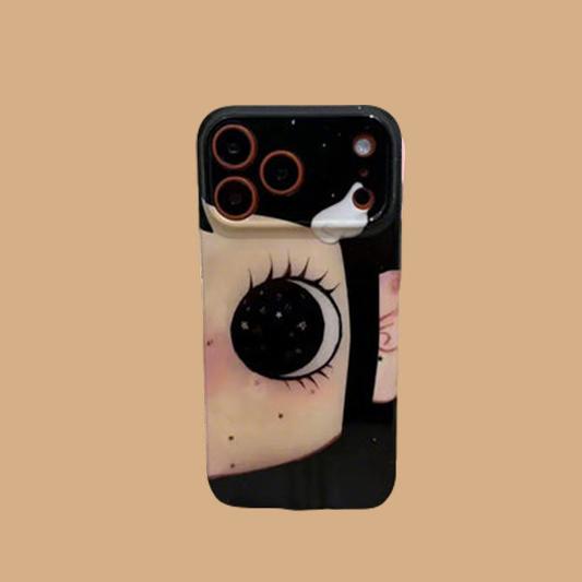 

Clmj BIG EYES Y2K GIRL Phone Case for iPhone 17 16 15 14 13 12 11 Pro Max X XS XR XSMax 7 8 Plus Air Glossy Film Hard PC Cover iPhone 11