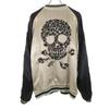 Floral Reversible skull embroidery Sukajan XL Black series Men's Used