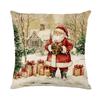 Christmas Pillowcase Santa Claus Printed Polyester PillowSofa Decorative Cushion CoverHoliday Gift