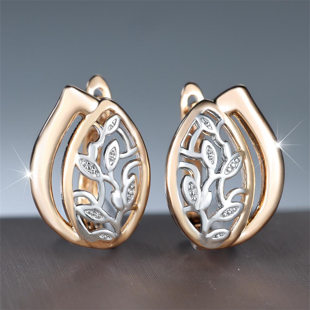 Urocze Kolczyki Koła z Wzorem Kwiatowym Puste Dla Kobiet Vintage Złoty Srebrny Kolor Zapięcie do Ucha Biżuteria Ślubna Prezenty Zaręczynowe