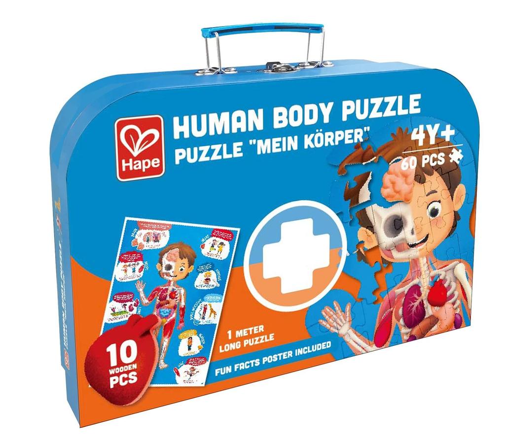 Hape Body Structure Puzzle 100 x 50 x Ages Wooden Play Toy E1635 2.3cm 3+