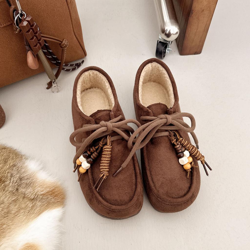 26 Winter fleece thickened fluffy shoes women's fleece thickened warm retro Birkenstock cotton shoes lightweight beanie shoes