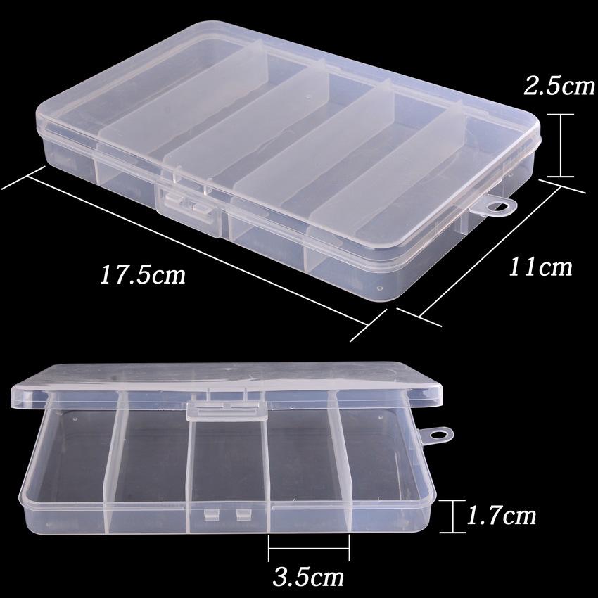 Transparent Plastic Lure and Component Storage Box with 5, 8, or 10 Compartments (Thunder Frog Box).