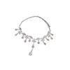 Leaf Water Drop Tassel Necklace Rhinestone Clavicle Chain Creative Clavicle Necklace  Women