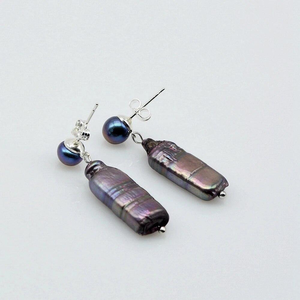 Fashion Pearl Earrings Long Earrings Baroque Freshwater Pearl Women's Silver Earrings