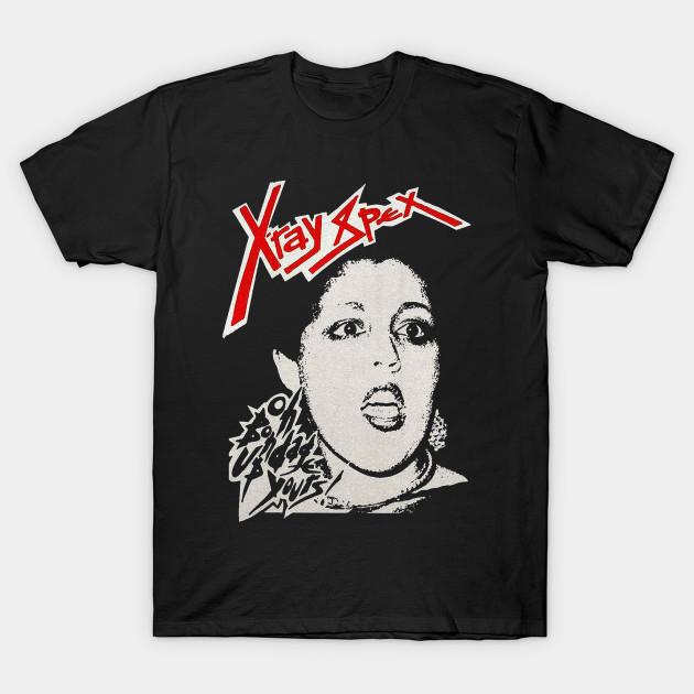 Men Black Print T-shirt Poly Styrene X Ray Spex No-Cut Transfer Paper Print Cotton Tshirt L чёрный