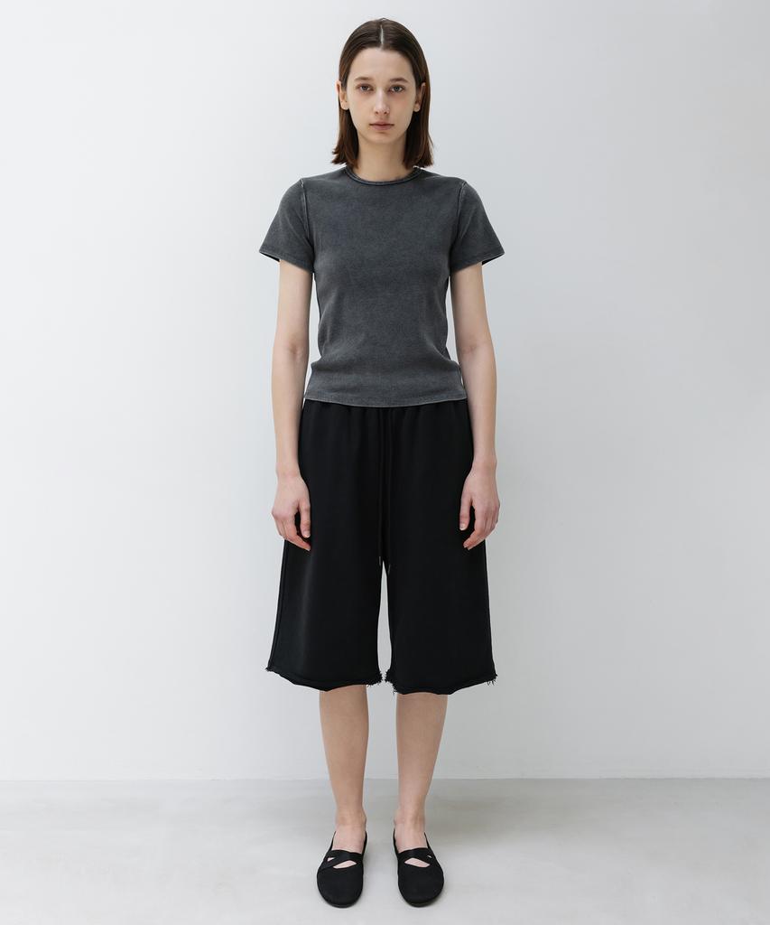 INSILENCE WOMEN Washed Rib Half Sleeve Charcoal
