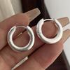 925 Silver Vintage Earrings For Women Simple Round Shinning Earring Jewelry Prevent Allergy Party Accessories Gift