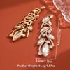 TEMU Luxury Colorful Crystal Leaf Earrings for Women - Fashionable High-End Banquet Accessories