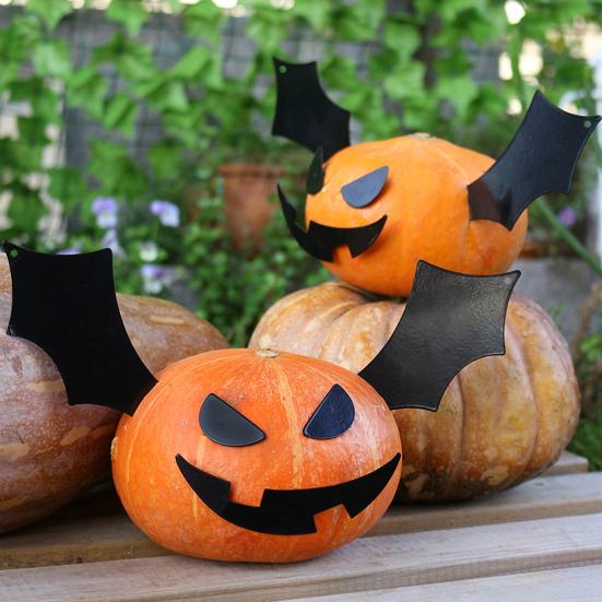 Halloween Bats Decoration DIY Pumpkin Inserts Easy Installation Reusable Metal Bats Creative Horror Decorations