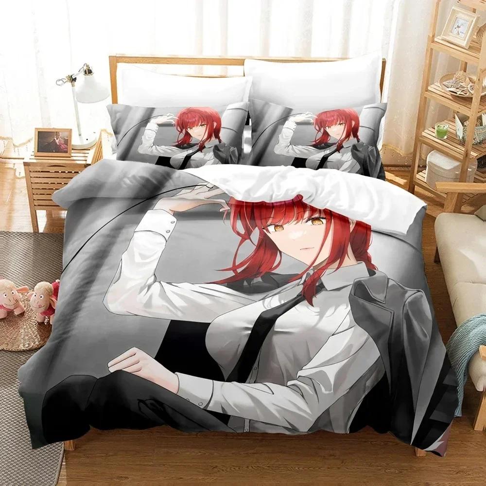 3D Print Anime Chainsaw Man Printed Bed Set Duvet Cover Pillowcase Bedding Set Bed Linen Sheet Quilt Cover Full Queen King Size