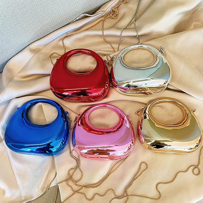 Damekjede Crossbody-veske Liten veske Akryl Metallisk glans Halvmåne Fest Bankett Dameveske Luksushåndveske