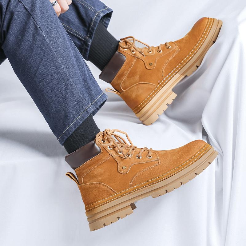Brown casual men's boots Trendy and versatile design styles Outdoor leisure party  office motorcycle adult Hot selling shoes