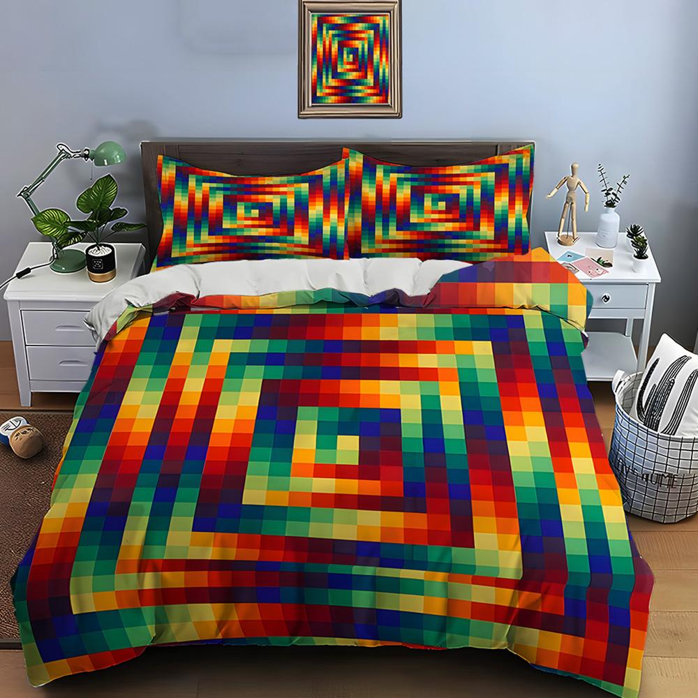 Geometric  Designs Patterns Bedding Set Duvet Cover 1 Duvet Cover 2 Pillowcases Adult and Children Bedding Set Luxury Gifts