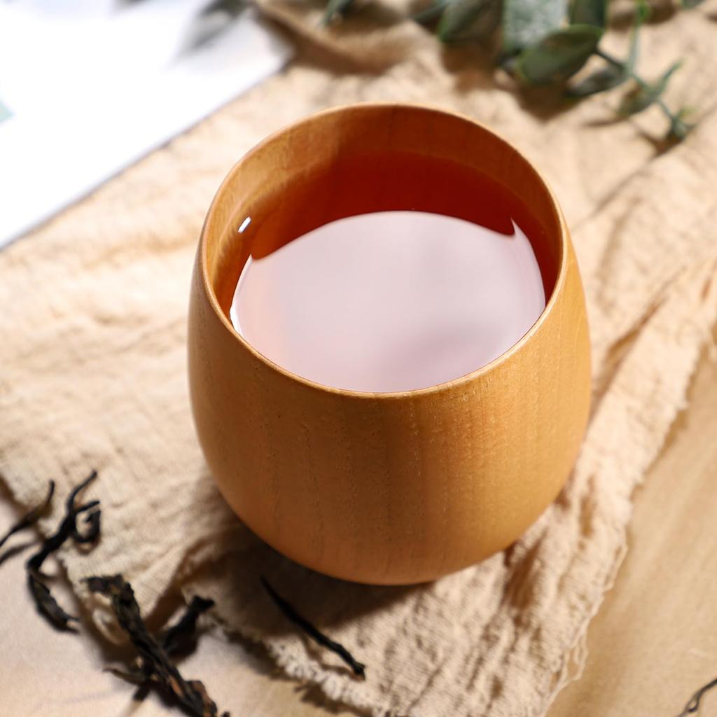 Natural Wood Cup, Teacup, Egg Cup, Wooden Lacquer Cup, Free Cup, Mug, Teacup, Dishwasher Safe, 200ml