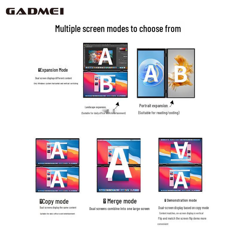 15.6" Portable Dual Monitor with VESA Compatibility
