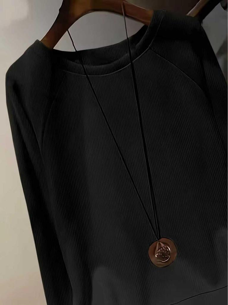 2025 Primăvară/Toamnă Casual Patchwork Gât Rotund Aspect Două Piese Elastic Moale Top