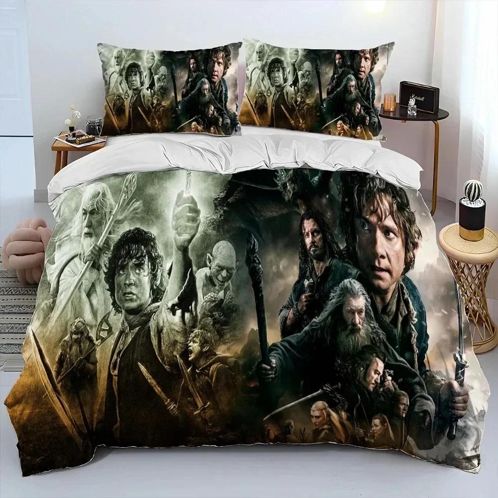 Impressão 3D L-O Senhor dos Anéis H-O Hobbit Confortável Capa de Edredom Fronha Conjunto de Roupa de Cama Decoração de Quarto Infantil Têxtil para Casa