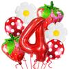 Fruit Series Gradual Change Strawberry Balloon Set Hawaiian Party Decoration Anniversary Decoration Birthday Balloon