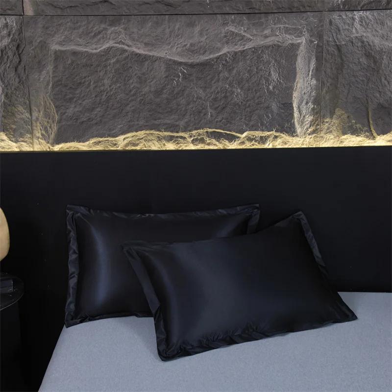 

2025 waterproof ice silk 1.8m double long pillowcase 48 * 74cm household pair of pillowcase solid color high sense 48x120cm 1pcs