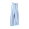 Mens Light Blue Striped Pleated Wide Leg Trousers Thin Loose Casual Pants Work Daily
