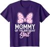 New Mommy of The Birthday Girl Cute Pink Bow Family Matching Fashion Casual T-Shirt S-4XL Four Seasons Unisex