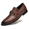 Men's shoes 2025 summer new light luxury high sense adult men pointed head one pedal height increase convenient business leather shoes