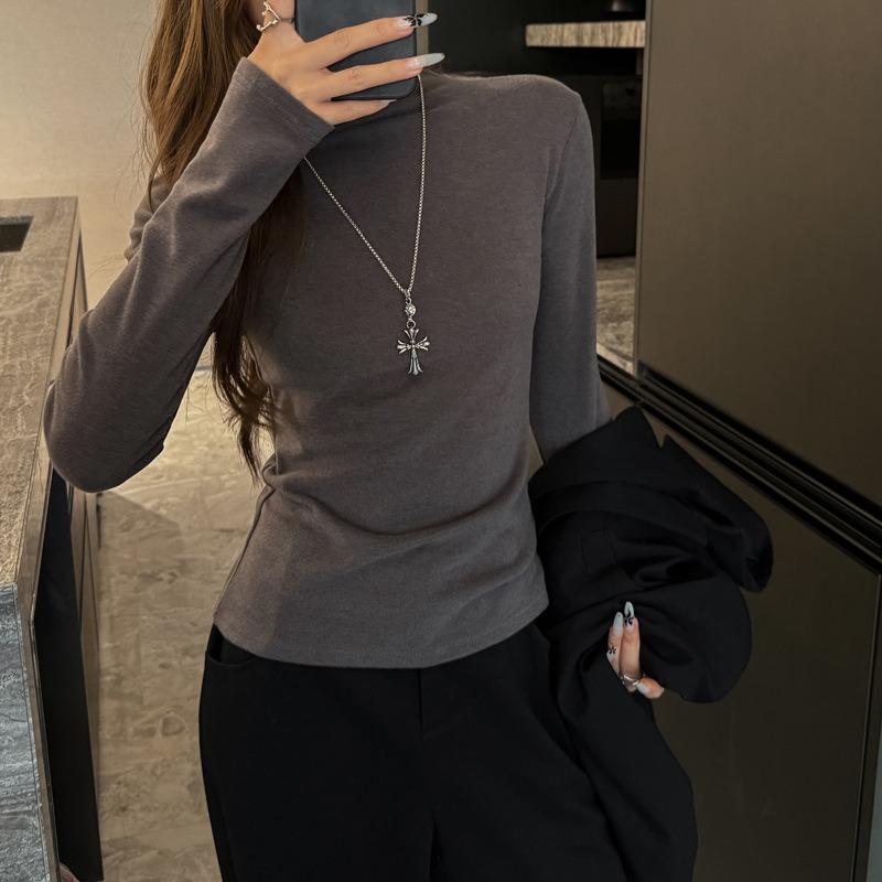 Women S Slim Fit Long Sleeve Turtleneck Base Top Versatile Casual Outerwear