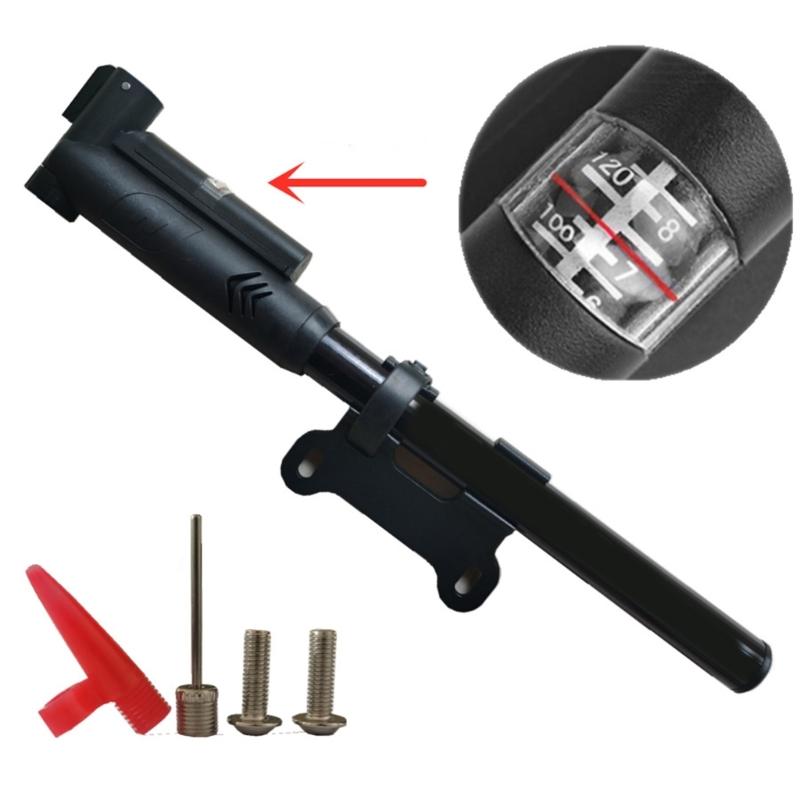 Portable Bicycles Tire Pump with Barometers High Pressure Hand Pump Small Bike Pump Cycling Tire Pump for Mountain Bikes