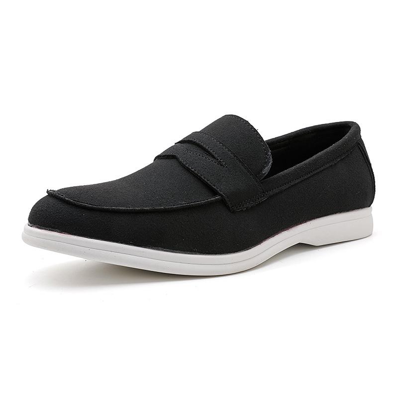 Men s Large Suede Slip-On Loafers, Lightweight Driving Moccasins, Business Casual Leather Shoes 40 чёрный
