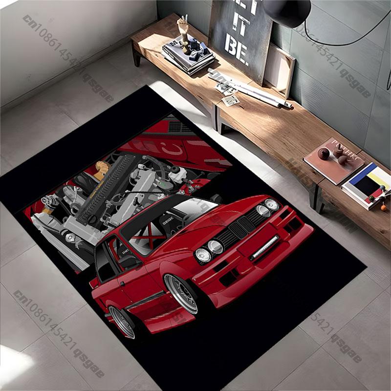 Red modified car engine carpet Yoga living room room decor children's crawling mat doormat area rug games mat