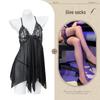 Night Fragrance Lace Erotic Lingerie: Sexy Plus Size See-Through Mesh Nightgown