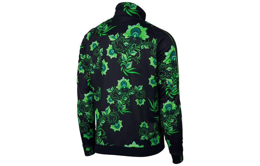 Nike Jackets Men's Black Green Stand Collar Moderate Other AH7886-010