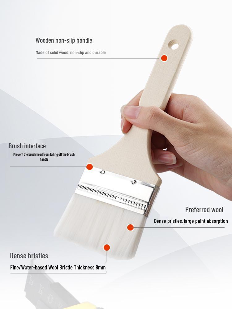 Soft Bristle Brush: Wooden Handle for BBQ, Baking, and Painting