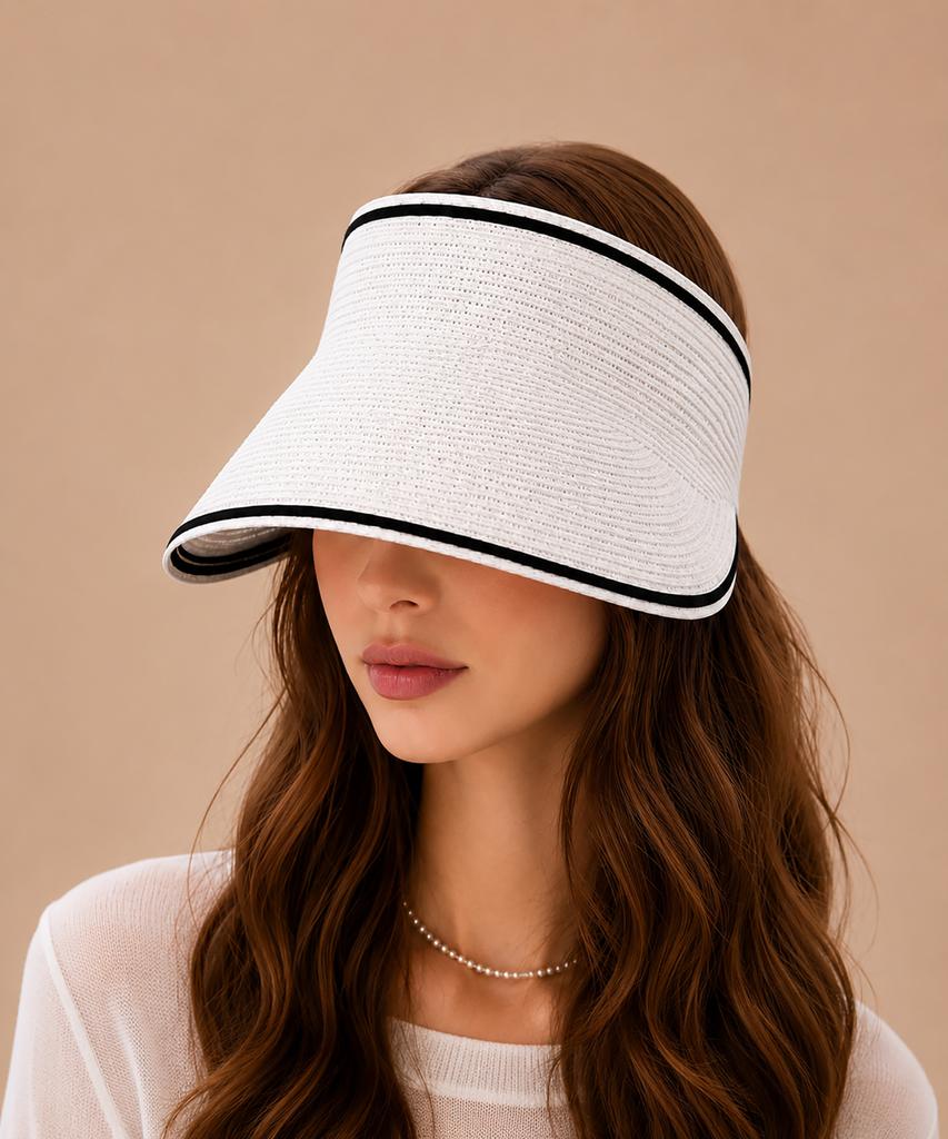 Baseukala French Raffia Sun Visor Cap (4Colors)