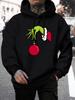 Green Haired Monsters Get Christmas Gifts Hoodie Man Grinch Hoodies Warm Fleece Fur-Liner Men Hoody Casual Pullover
