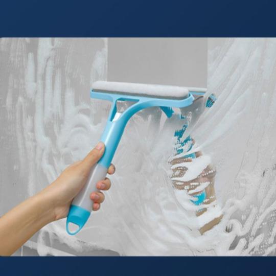 SEAMETAL 3 IN 1 Auto-Schaber Fensterputzer Wischmop Multifunktionale Glasbürste Silikon-Abzieher für Auto Haushaltsreinigungswerkzeuge