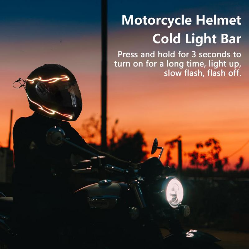 Motorcycle Helmet Light Night Riding Signals Helmet 4 In 1 EL Light Two-Color Led Helmet Light Strip Decoration Accessories Kit