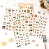4Pcs Retro Grocery Small Label Flat Stickers Student Journal Special Creative Classification Marking Decals