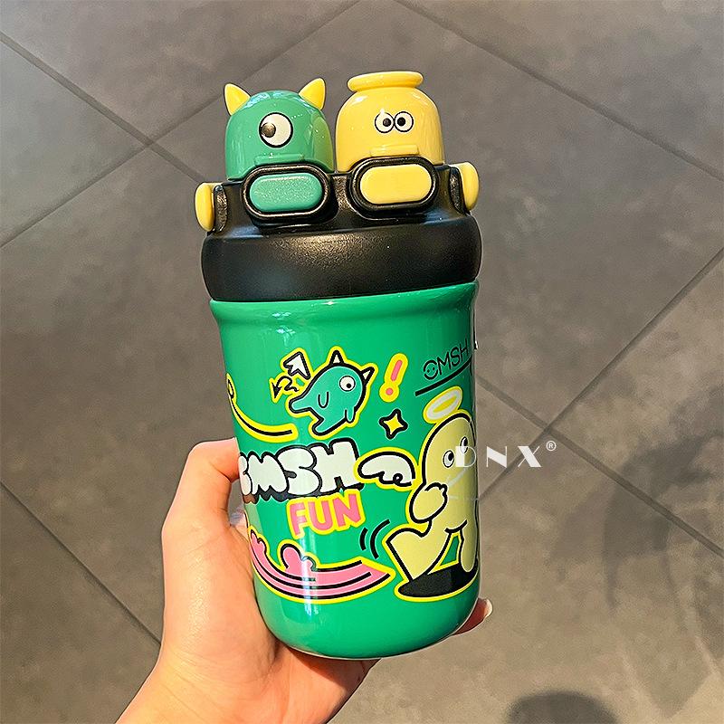 

Термос-чашка для двух напитков из нержавеющей стали, двухступенчатая чашка для напитков, высокий уровень внешнего вида, большая емкость для воды, для студентов 550ml