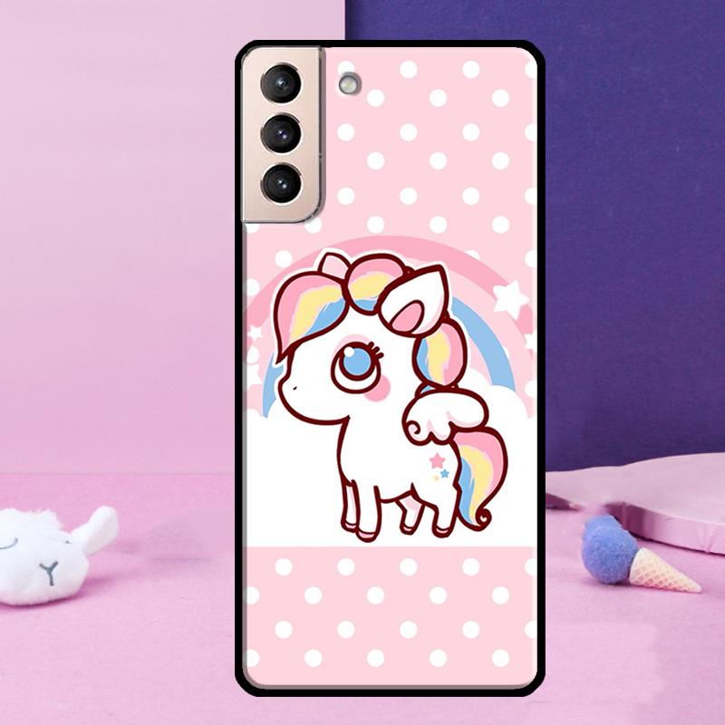 Cute Rainbow Unicorn Phone Case For Samsung Galaxy S25 Ultra S24 S23 Ultra S9 S10 S20 S21 S22 Plus S24 FE Cover