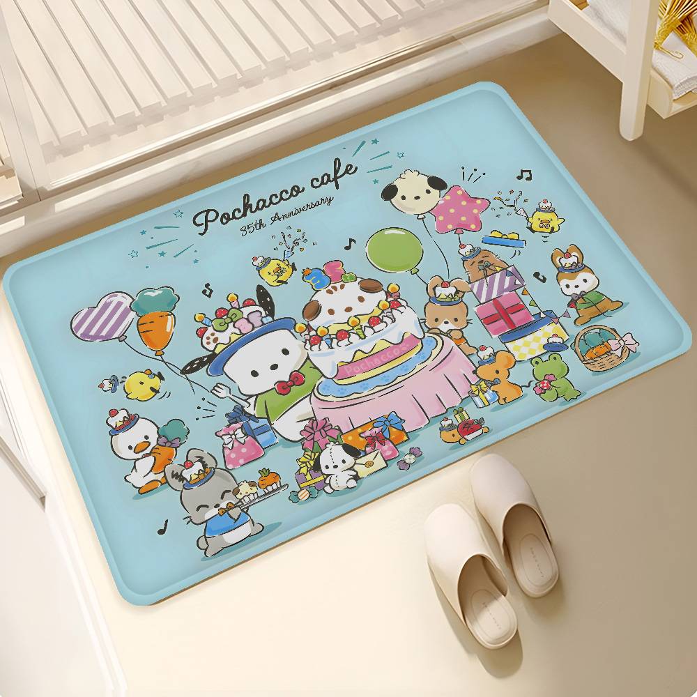 

Dog P-Pochacco Hallway Carpet Washable Non-Slip Living Room Sofa Chairs Area Mat Kitchen Doormat Area Rug 40x60cm