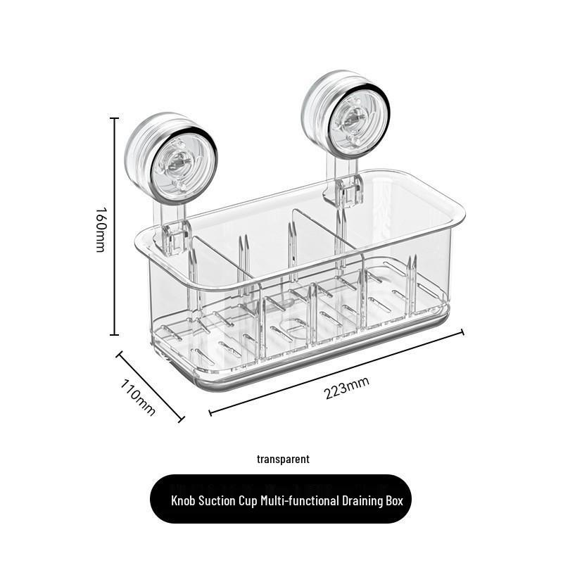 Wall-Mounted Sink Faucet Storage Rack with Suction Cup - Dishcloth, Sponge, and Dishwashing Essentials Organizer, No-Drill Installation