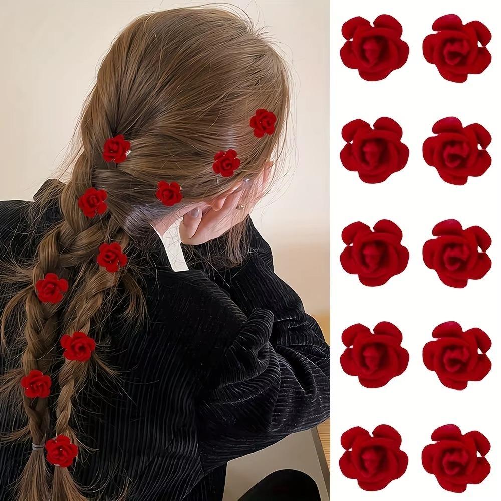 

10pcs Resin Hair Clip Rose Hair Buckle Fashion Korean Headwear Accessories Valentine s Day
