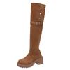Thick Soled Knee High Boots 2024 Autumn and Winter New Versatile Warm and Plush Casual Women's Boots for Two Wear Zapatos Mujer